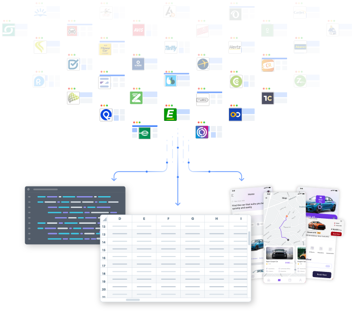 Scrape Data from Rental Car Booking App Car Rental app Data Collection